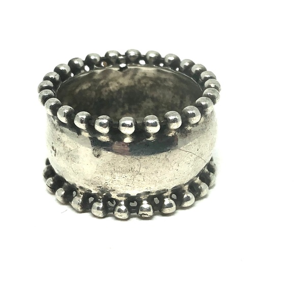 Vintage Jewelry - SOLD Vintage Sterling Southwestern Domed Beaded Band